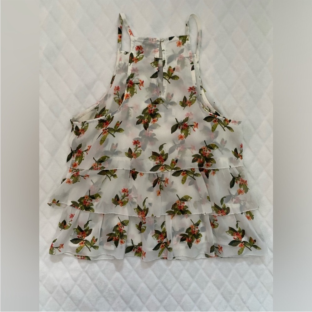 Flower Summer top white and red - Picture 2 of 16